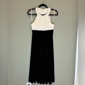 Jessica Howard, Beaded midi dress, black and white with pearl accents size 6